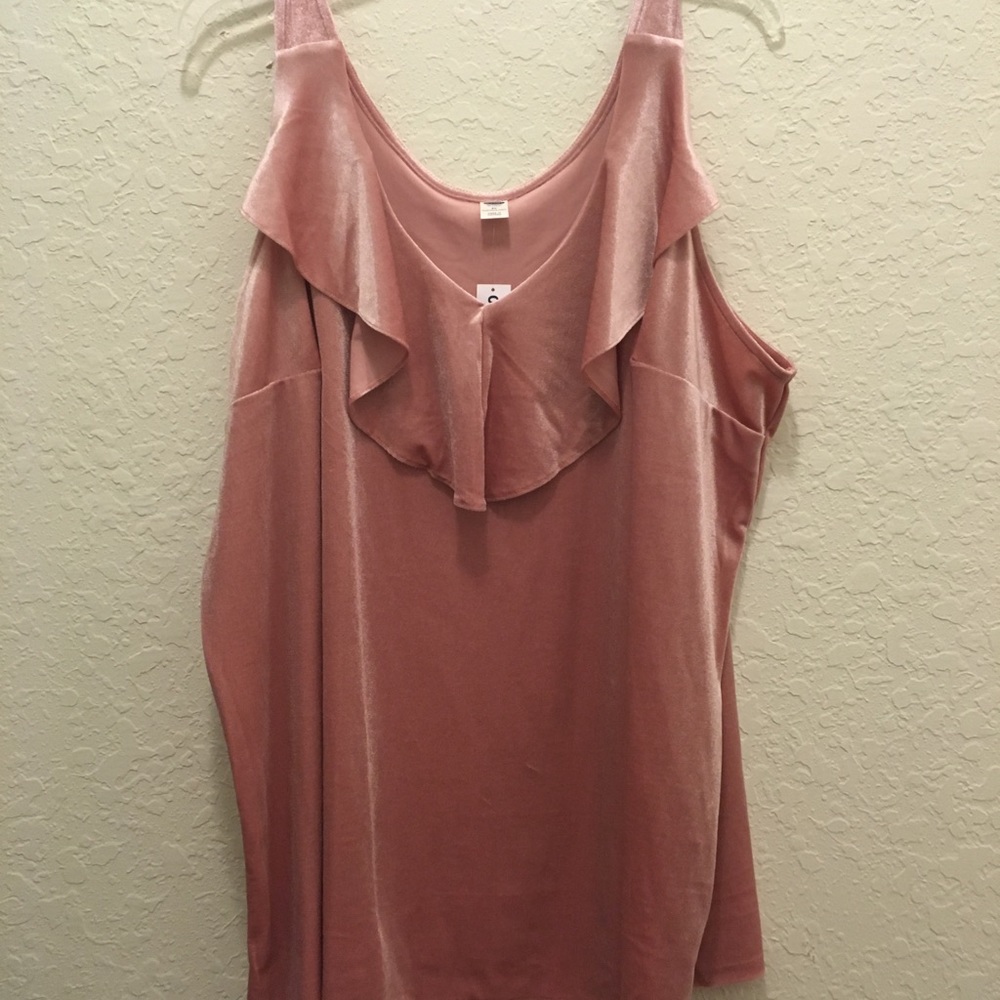 Old Navy Sleeveless Ruffle Trim Velvet Top 3x